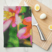 Roze Spatbloemen Theedoek (Quarter Fold)