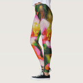 Roze spattende bloemen leggings (Links)