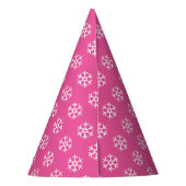  roze, speciaal gepersonaliseerd Snowflake Winter  Feesthoedjes (Achterkant)