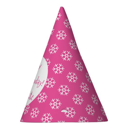  roze, speciaal gepersonaliseerd Snowflake Winter  Feesthoedjes (Rechts)