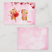 Roze, speciaal gepersonaliseerde tijgers Hart Wild Notitiekaartje (Voorkant / Achterkant)