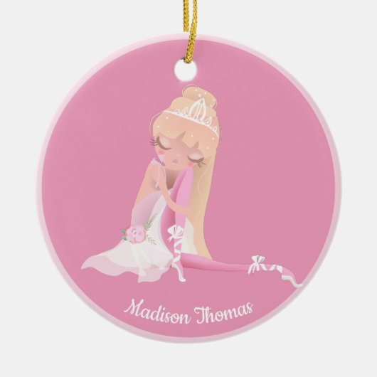 Roze, speciaal ontworpen ballet danseres Ornament (Voorkant)