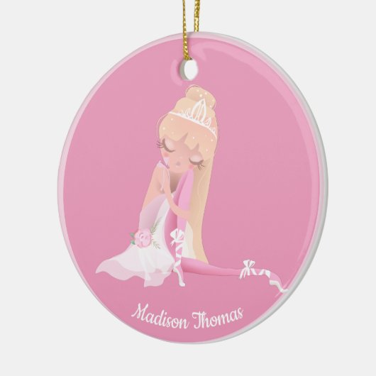 Roze, speciaal ontworpen ballet danseres Ornament (Links)