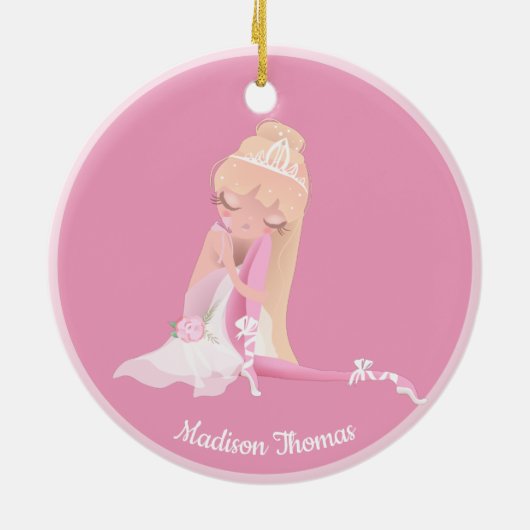 Roze, speciaal ontworpen ballet danseres Ornament (Achterkant)