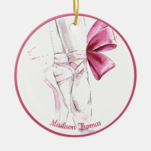Roze, speciaal ontworpen balletslippers keramisch ornament
