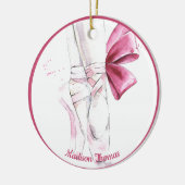 Roze, speciaal ontworpen balletslippers keramisch ornament (Links)