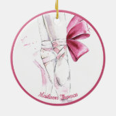 Roze, speciaal ontworpen balletslippers keramisch ornament (Achterkant)