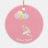 Roze, speciaal voor balletmeisjes bestemde ballonn keramisch ornament (Achterkant)