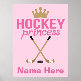 Roze, speciaal voor meisjes bestemde hockey Prince Poster