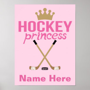Roze, speciaal voor meisjes bestemde hockey Prince Poster