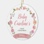 roze, speciaal voor meisjes kerstmis keramisch ornament (Links)