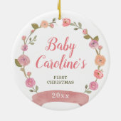 roze, speciaal voor meisjes kerstmis keramisch ornament (Achterkant)