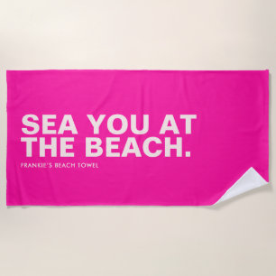 Roze, speciaal voor slogan keukenhanddoek strandlaken