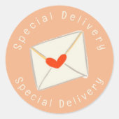 Roze speciale aflevering Red Heart Envelope Ronde Sticker (Voorkant)