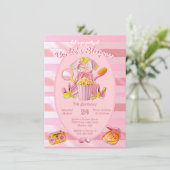 Roze speelgoed pop Sleepover Slumber Verjaardagsfe Kaart (Staand voorkant)