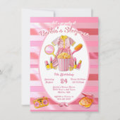 Roze speelgoed pop Sleepover Slumber Verjaardagsfe Kaart (Voorkant)