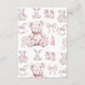 Roze Speelgoed Toile De Jouy Baby shower Diapper R Informatiekaartje (Achterkant)