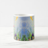 Roze speelruimte in gele Waterverf Koffiemok (Center)