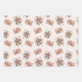 Roze Speelse Girly Vakantie Verpakking Papieren Bl Inpakpapier Vel (Voorkant 3)