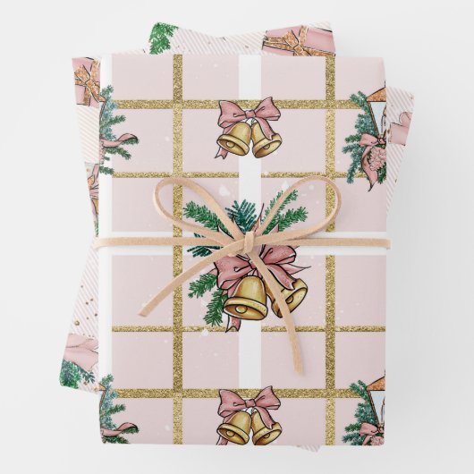 Roze Speelse Girly Vakantie Verpakking Papieren Bl Inpakpapier Vel (In situ)