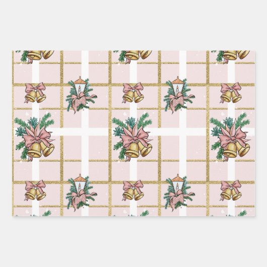 Roze Speelse Girly Vakantie Verpakking Papieren Bl Inpakpapier Vel (Voorkant)