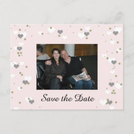 Roze speelse harten Save the Date Aankondigingskaart