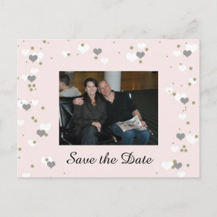 Roze speelse harten Save the Date Aankondigingskaart