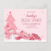 Roze speelse winter bruids-shower kaart (Voorkant)