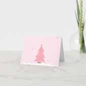 Roze speelse winter kerst  feestdagen kaart (Achterkant)