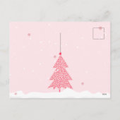 Roze speelse winter kerst  feestdagenkaart (Achterkant)