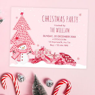 Roze speelse winter kerst kaart