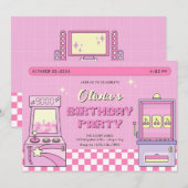 Roze spel arcade  kaart (Voorkant / Achterkant)