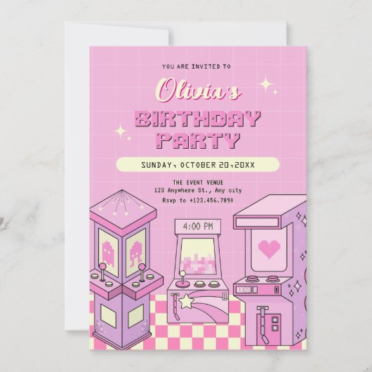 Roze spel arcade kaart (Voorkant)