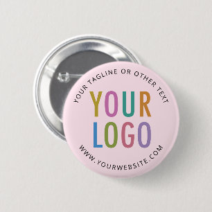 Roze Speld met terugknop en rond logo-badge van he Ronde Button 5,7 Cm