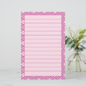 Roze speldenband briefpapier (Staand voorkant)