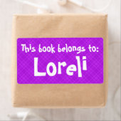 Roze speldenband "Dit boek behoort tot" Etiket (Insitu)