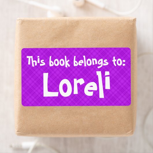 Roze speldenband "Dit boek behoort tot" Etiket (Insitu)