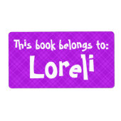 Roze speldenband "Dit boek behoort tot" Etiket (Voorkant)