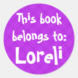 Roze speldenband "Dit boek behoort tot" Etiket