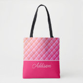 Roze speldenband en Canvas tas van strips (Voorkant)
