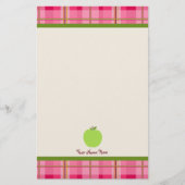 Roze speldenband en Groene Apple, speciaal aangest Briefpapier (Voorkant)
