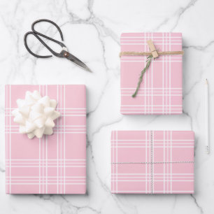 Roze speldenband inpakpapier vel