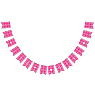 Roze speldenband is een meisje Baby shower dat ron Vlaggetjes