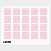 Roze speldenband vierkante sticker (Vel)