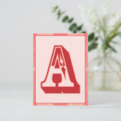 Roze speldenbrief "A" Typografische banner Kaart (Staand voorkant)