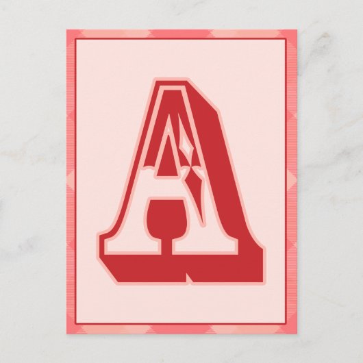 Roze speldenbrief "A" Typografische banner Kaart (Voorkant)