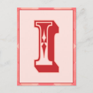 Roze speldenbrief "I" Typografie banner Kaart