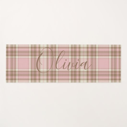 Roze speldenbruine Waterverf Yogamat (Voorkant (horizontaal))