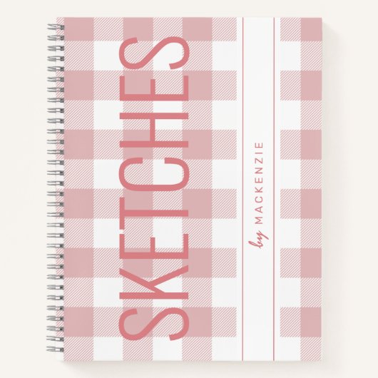 Roze speldenhandboek Aangepaste naam Notitieboek (Voorkant)