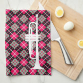 Roze speldenknop theedoek (Quarter Fold)